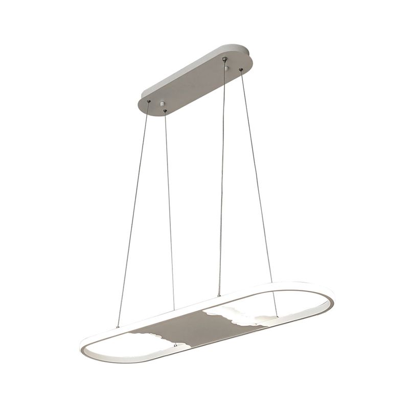 Pargante de suspensión ovalada de 35.5 "/47" de ancho LED de comedor acrílico LEDTING LEACHING en luz cálida/blanca/natural
