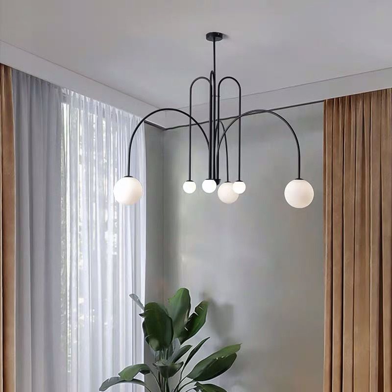 Modern Metal Chandelier Light Fixtures Globe Suspension Pendant Lamps for Living Room