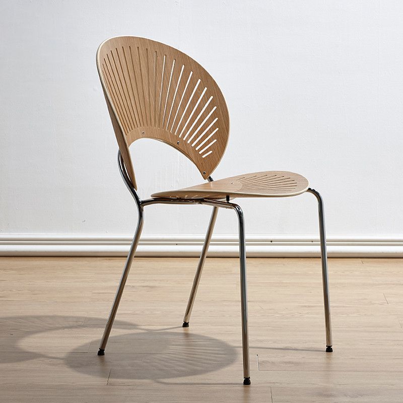 Silla industrial de metal con respaldo abierto para cocina, comedor, silla lateral