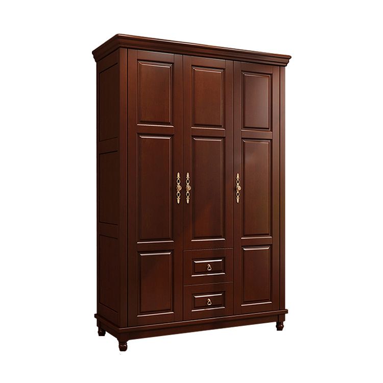 Rubberwood Cabinet with Drawers French Country Wardrobe for Home