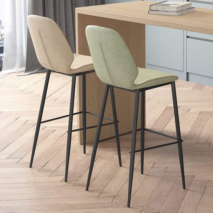 Living Room Industrial Counter Chair Footrest Bucket PU Leather Bar-stools