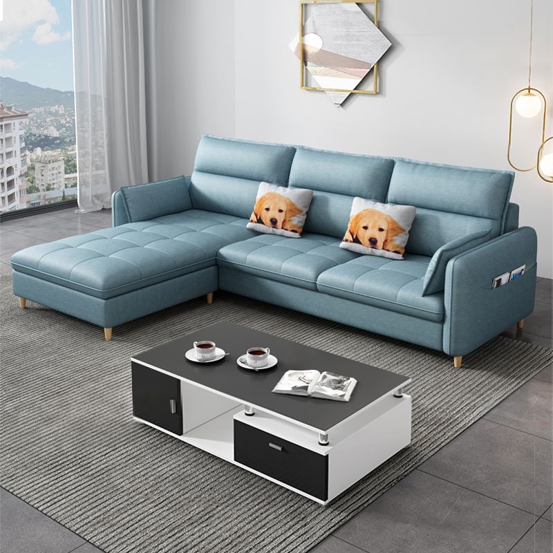 79.92"D x 56.3"W x 33.46"H 3-Seat Cushion Back Tufted Sectional with Storage
