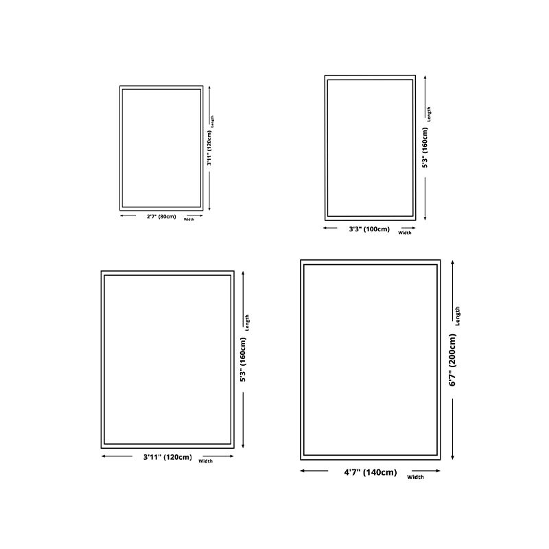 White Graphic Rug Polyester Modern Rug Stain Resistant Rug for Home Decoration