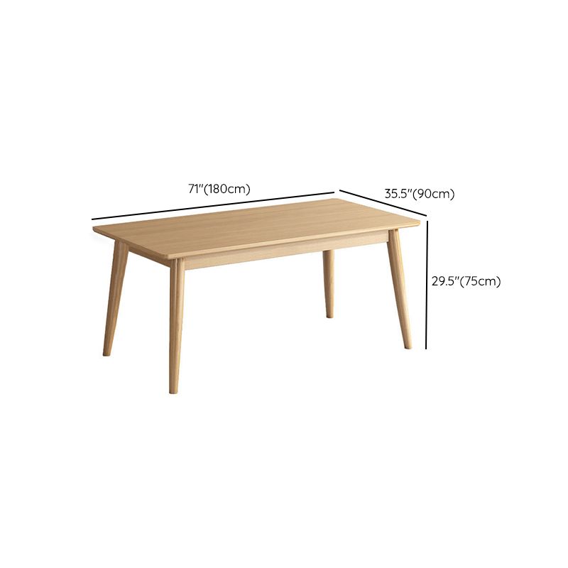 Contemporary Wooden Dining Table Rectangle Table with Wood Legs for Home Use