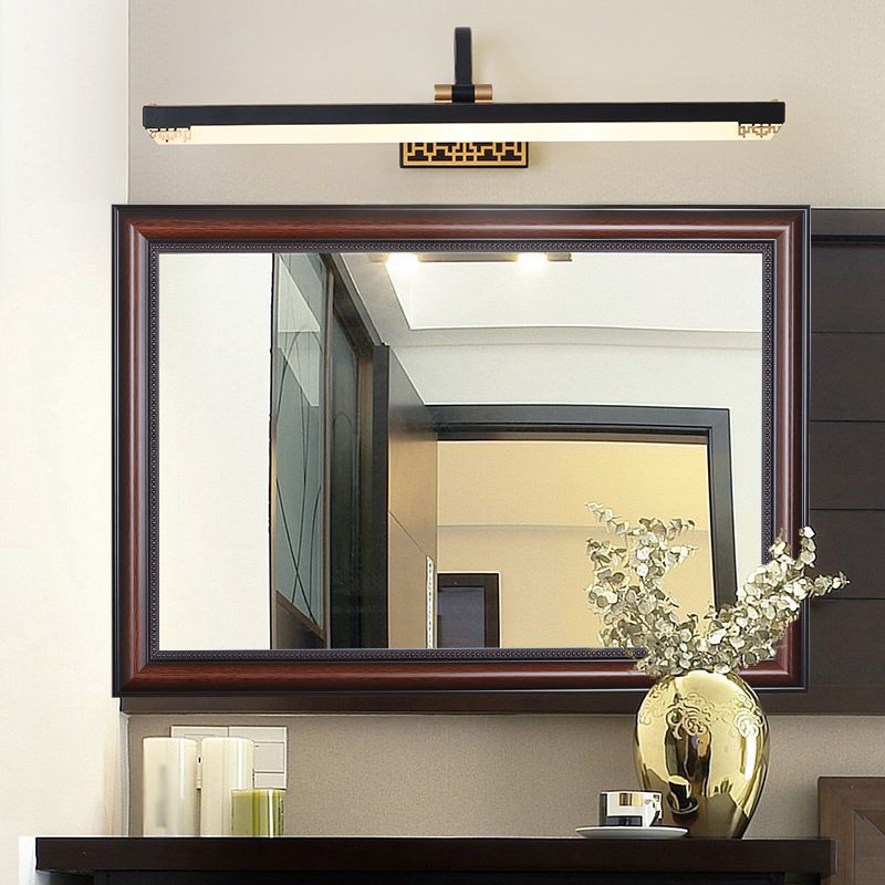 Obelle linéaire Mall Murce moderne 1 Miroir lumineux Miroir mural Moup Light Aymat en noir