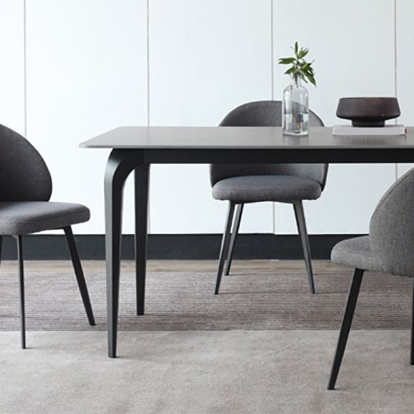 Industrial Grey Table for Restaurant Dining Table with Meal Base and 4 Legs