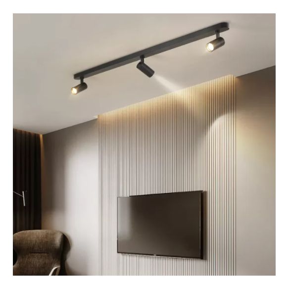 Minimalist Cylindrical Metal Track Spotlights Flush Ceiling Track Lighting for Foyer and Bedroom