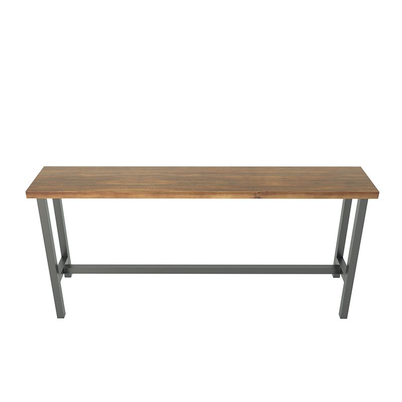 Brown Modern Style Bar Table Pine Wood and Iron Outdoor Bar Table