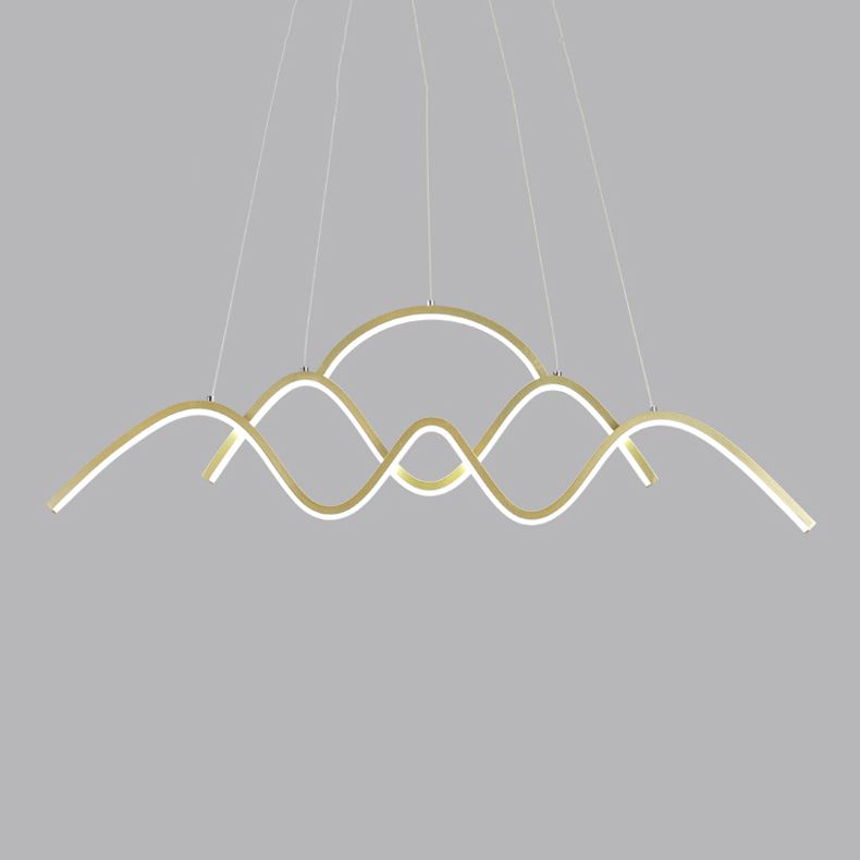 3 Light LED Linear Ceiling Chandelier Postmodern Dining Room Pendant Light