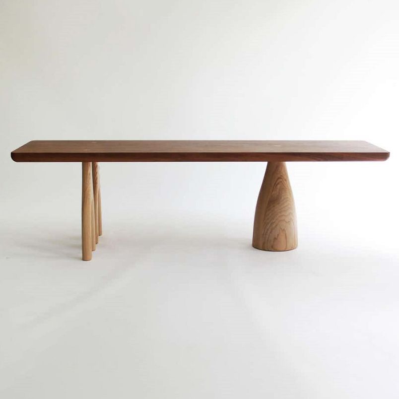 Modern Solid Wood Rectangle Table Brown Standard Dining Table for Kitchen