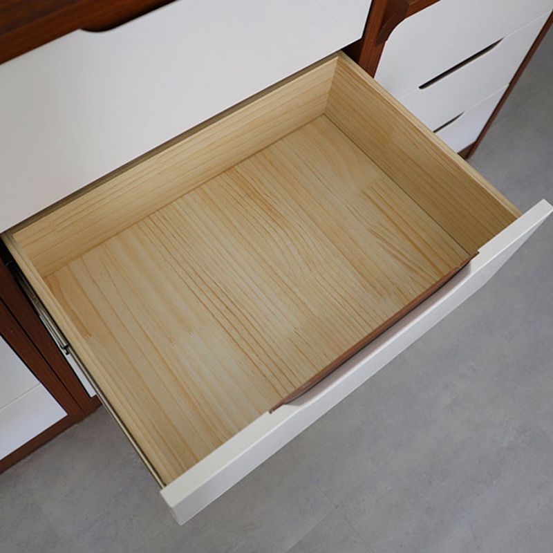 Contemporary Wooden Storage Chest Vertical Bedroom Chest with Drawers