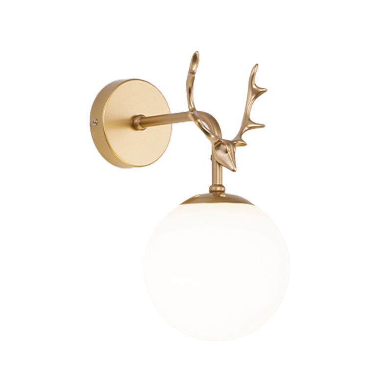 Glass Spherical Shape Wall Light Modern Style 1 Light Wall Mount Fixture for Living Room