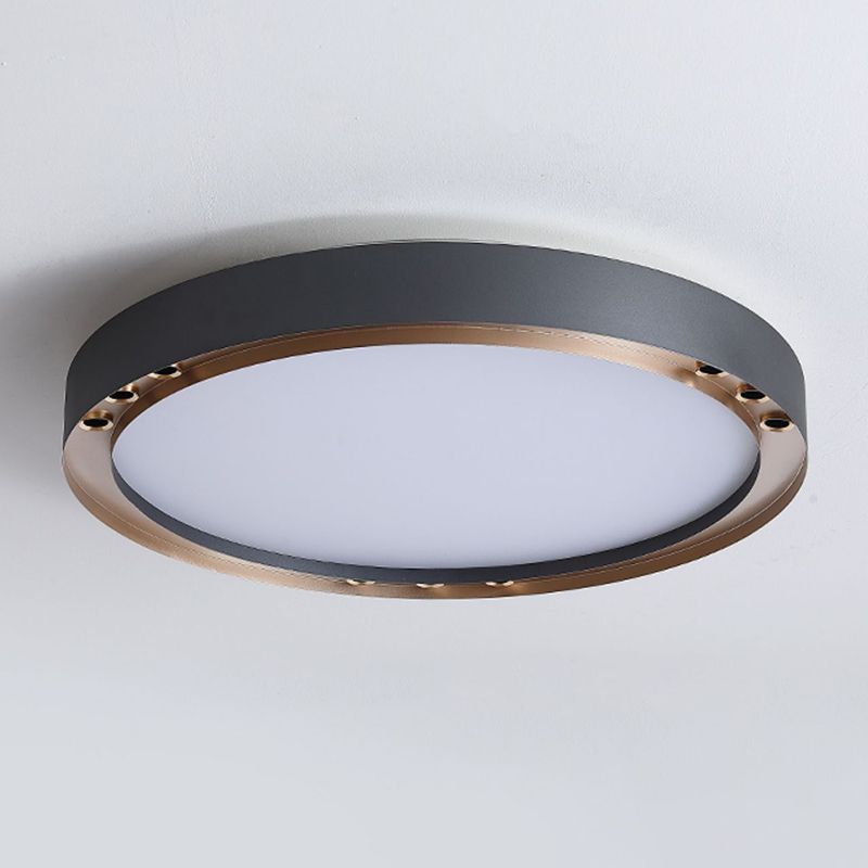 Modernism Flush Mount Metal LED Ceiling Light Fixture in Black for Living Room