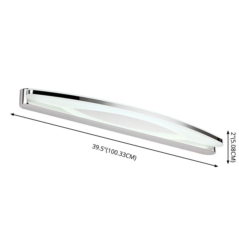 Mobile moderno mobile a specchio da bagno luci da bagno in acciaio tonalità lineare a led vanità ambientale illuminazione