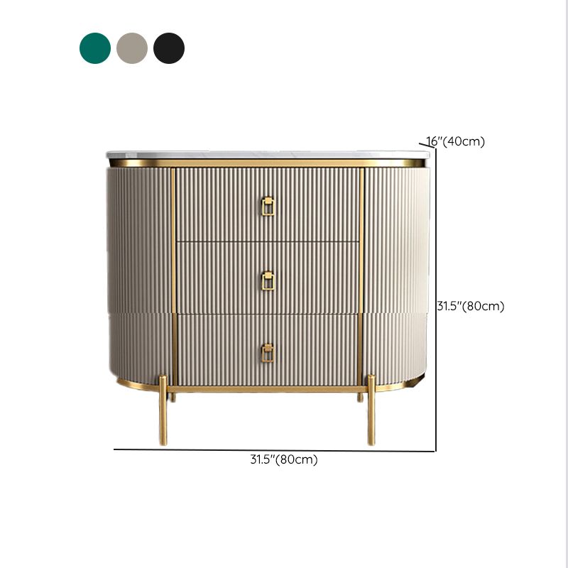 Glam Vertical Stone Storage Chest Bedroom Chest with 3 Drawers