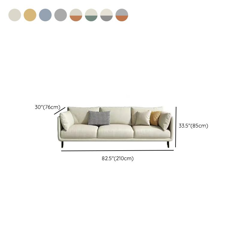 Glam Living Room 3-seater Sofa Leather Pillow Top Arm Seating