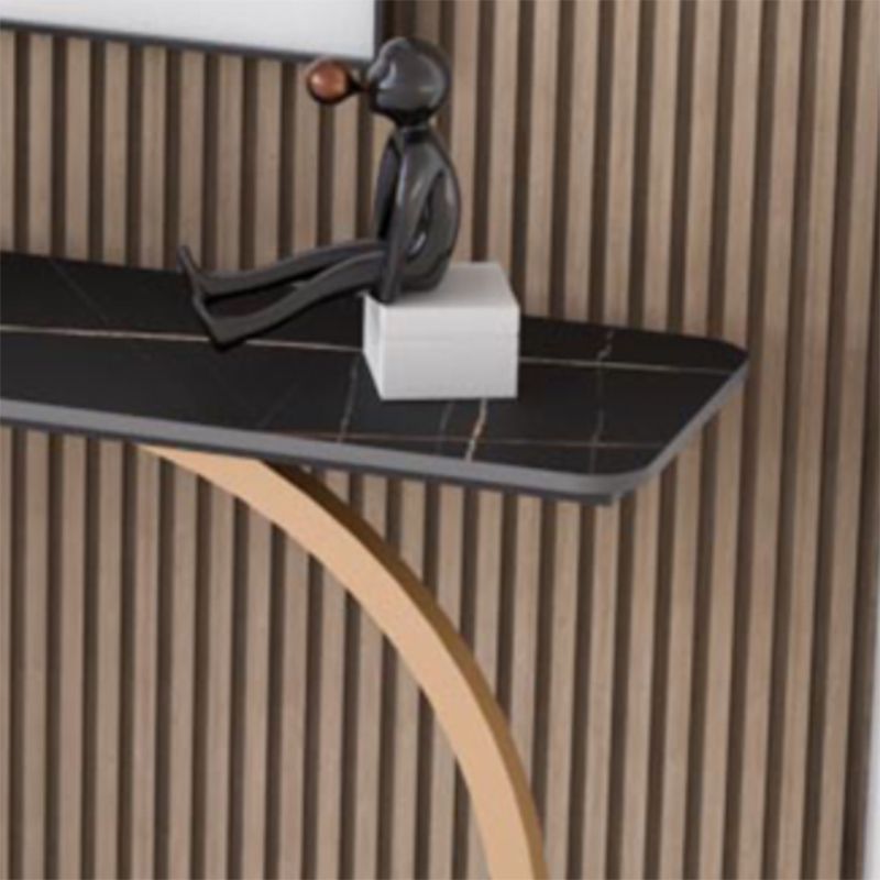 Glam Rectangle Console Sofa Table with Iron Bracket for Hall