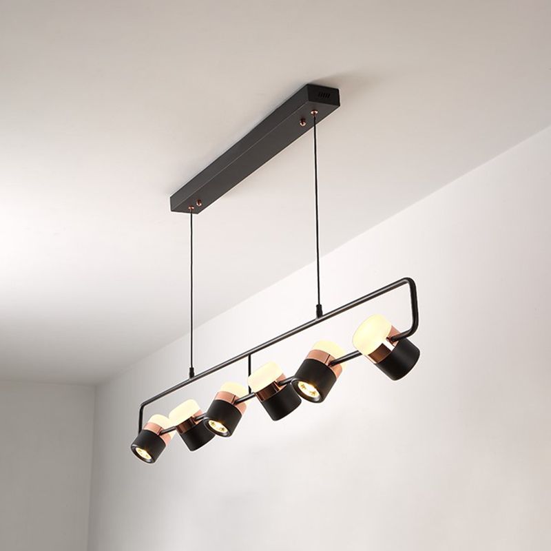 Contemporary Style Cylinder Island Lights Metal Island Pendant Lights