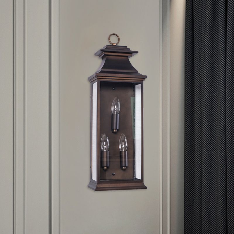 3 Bulbs Candle Wall Mounted Light Fixture Industrial Matte Bronze Metal Lighting for Living Room