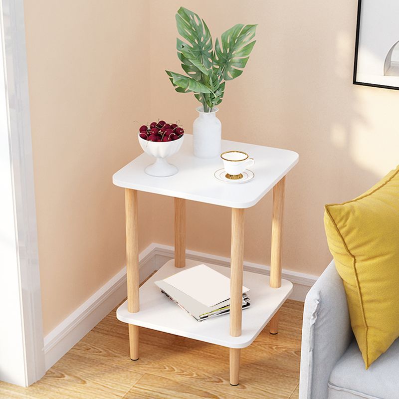 Engineered Wood 4 Legs End Table 2/3-tier Side Table for Living Room
