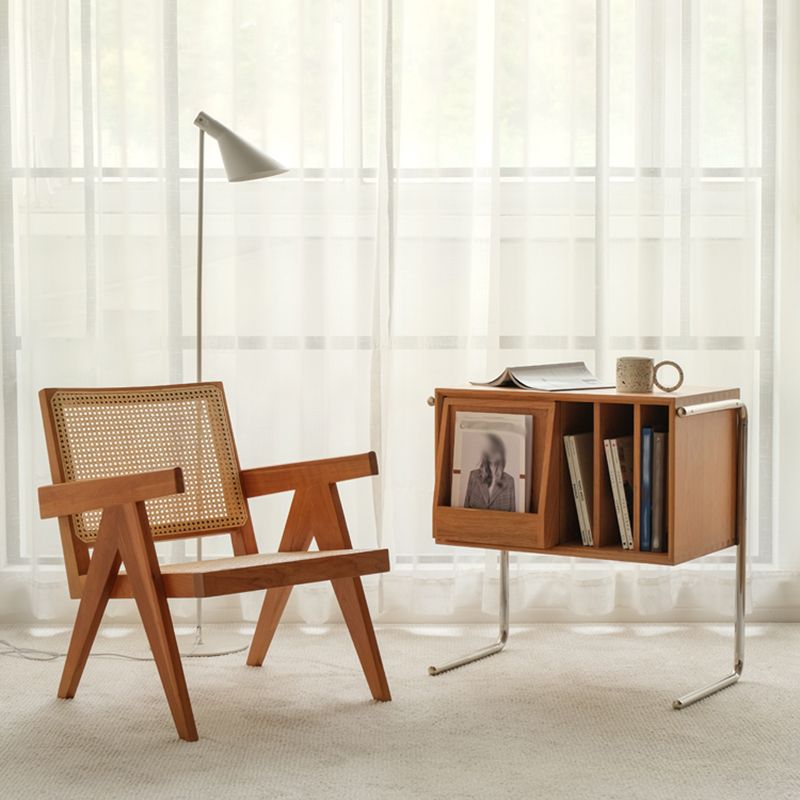 Modern Style Solid Wood Bookshelf Closed Back Bookcase with Doors