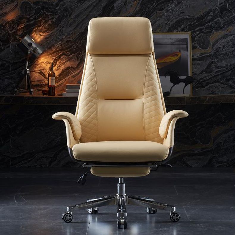 High Back Executive Swivel Office Chair Chrome Metal Frame Modern Ergonomic Task Chair