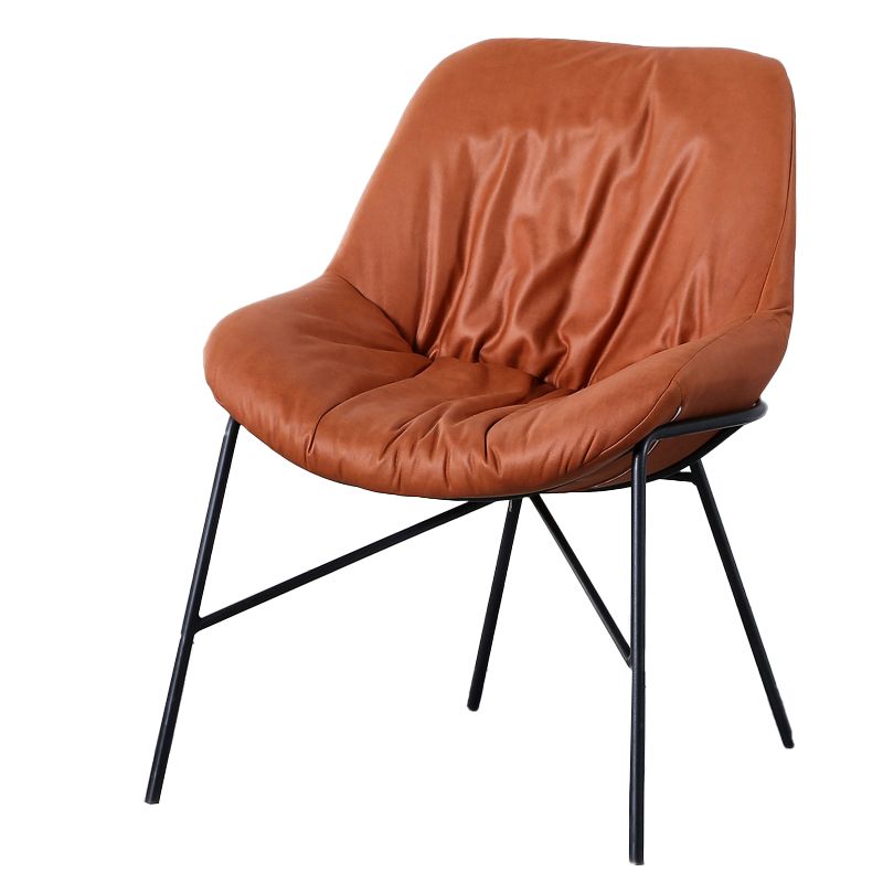 Industrial 23.6"Wide PU Leather Fixed Back Sponge Armless Chair