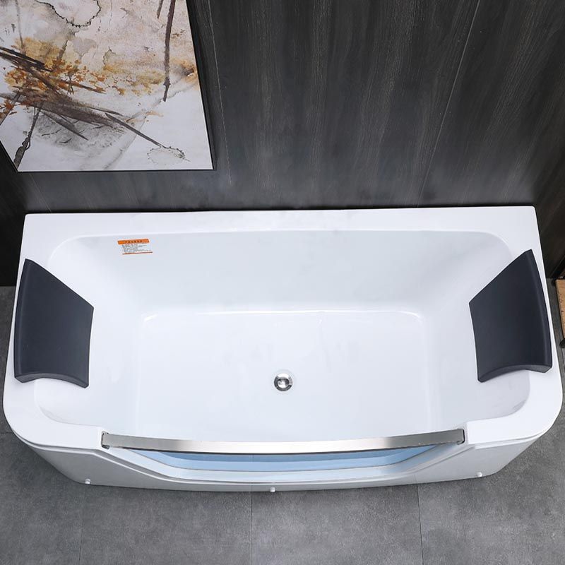Bathroom Modern Acrylic Bath Tub Back to Wall Center Drain Tub
