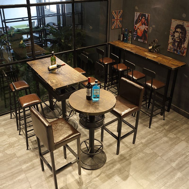 Modern Bar Table Set 1/2/5 Pieces Solid Wood Rectangle Bistro Set for Indoor