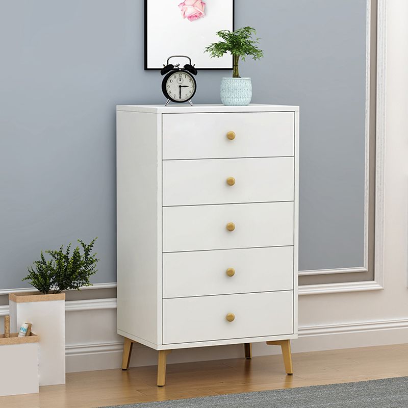 Accent Chest with Soft Close Drawers White Scratch Resistant Chest