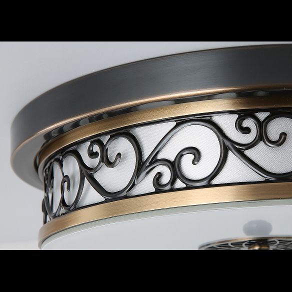 Traditionele stijl glazen inbouw plafondlamp ronde vorm inbouwverlichting voor slaapkamer