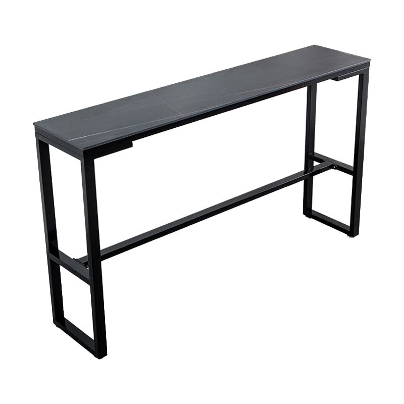 Contemporary Bar Dining Table Indoor Rectangle Bar Table with Iron Base