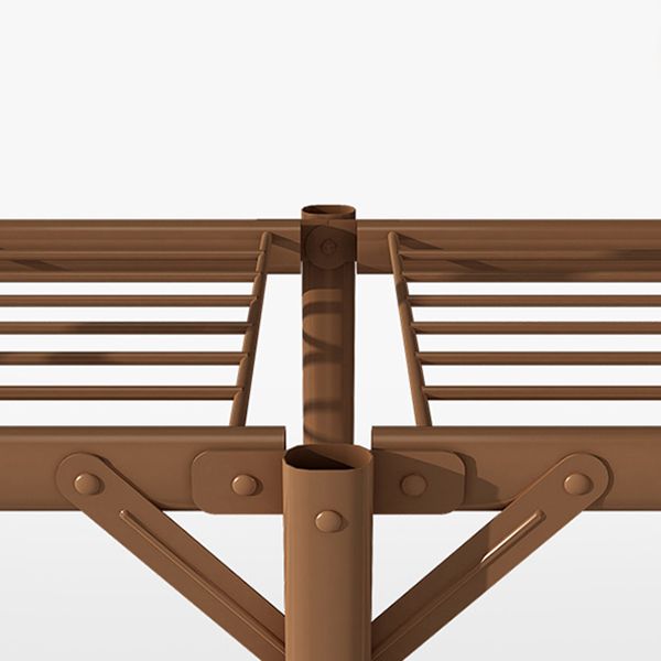 Brown Metal Frame Wardrobe Armoire Modern Folding Wardrobe Cabinet