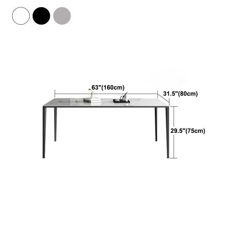 Rectangle Dining Site Table Simplicity Style Stone Furniture with 4-foot