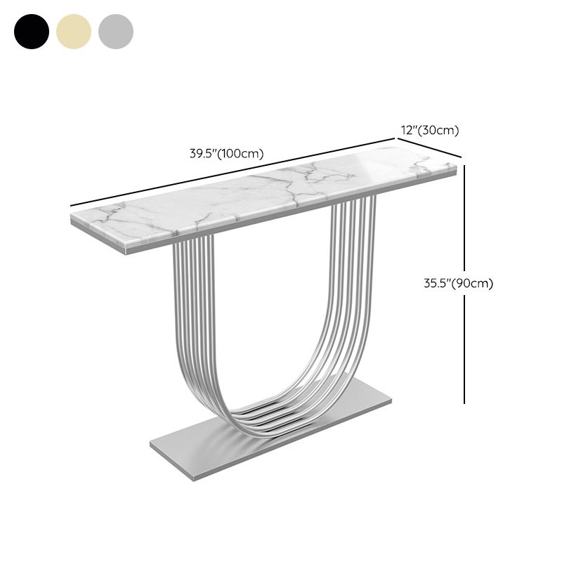 35.43" Tall Modern Console Table Marble 1-shelf Accent Table for Hall