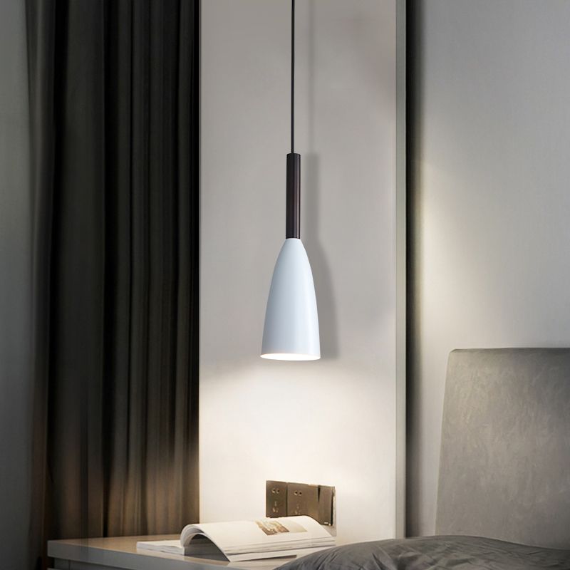 Pendante intérieure minimaliste, Éclairage pendentif en métal nordique à 1 lumière pour chambre à coucher