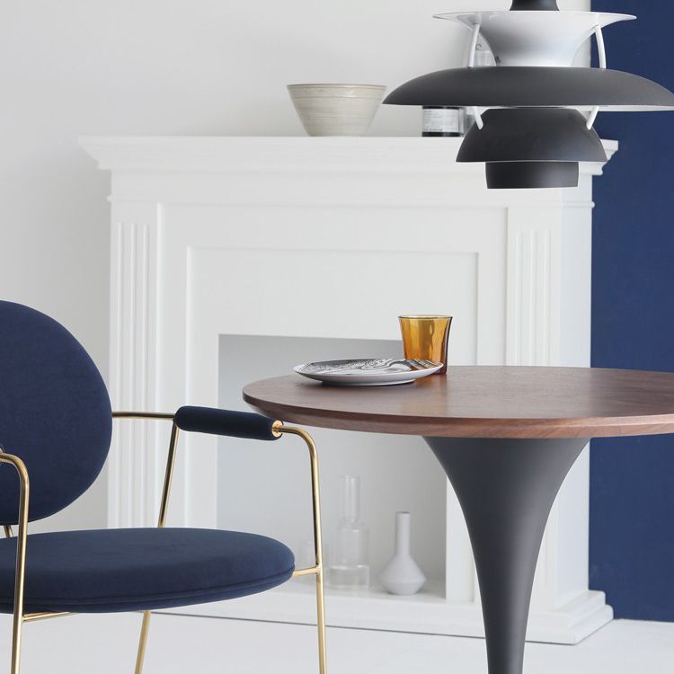 Contemporary Casual Dining Table Round Top Dinner Table Kitchen Home