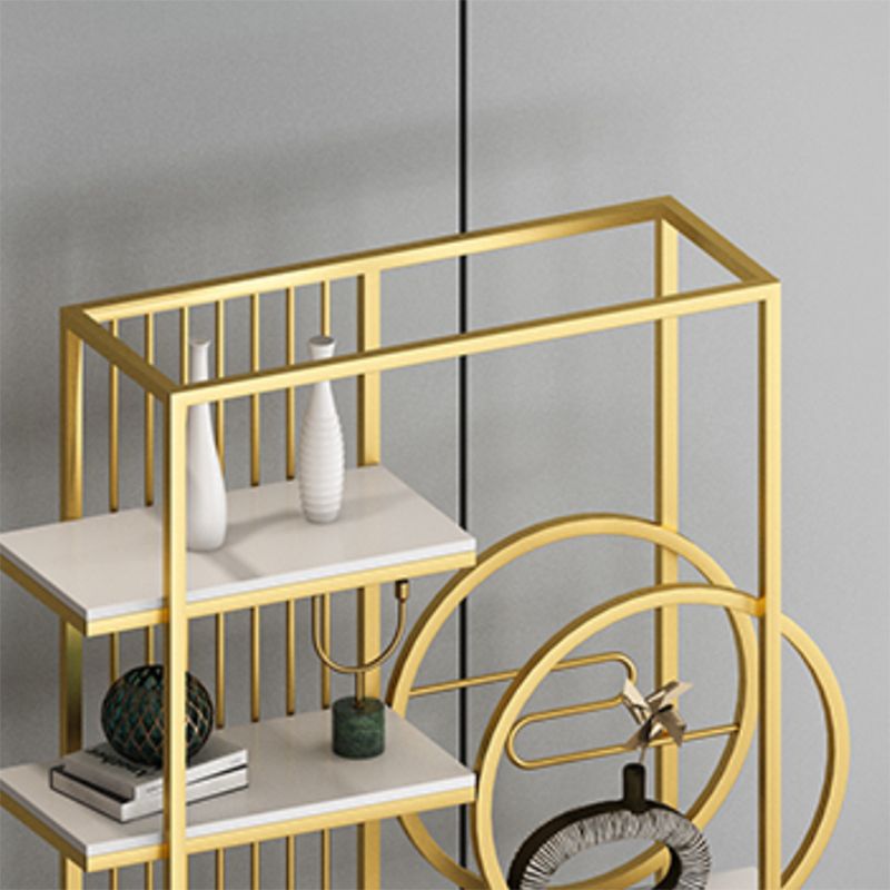 Glam Metal Shelf Bookcase Open Back Bookcase for Home Office