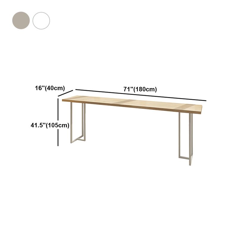 Pine Wood Bar Dining Table Contemporary Bar Table with Double Pedestal Base