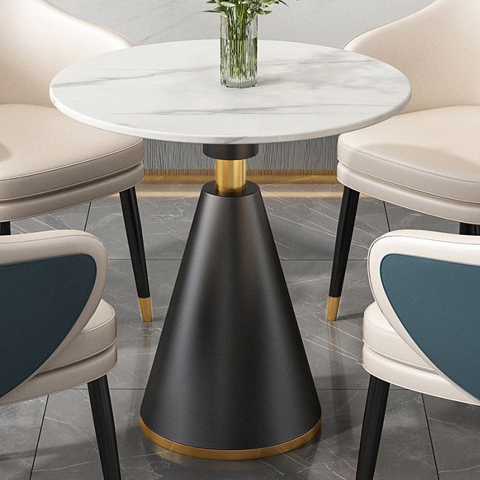 Glam Sintered Stone Dining Set Round 1/2/5 Pieces Dining Set for Home Use