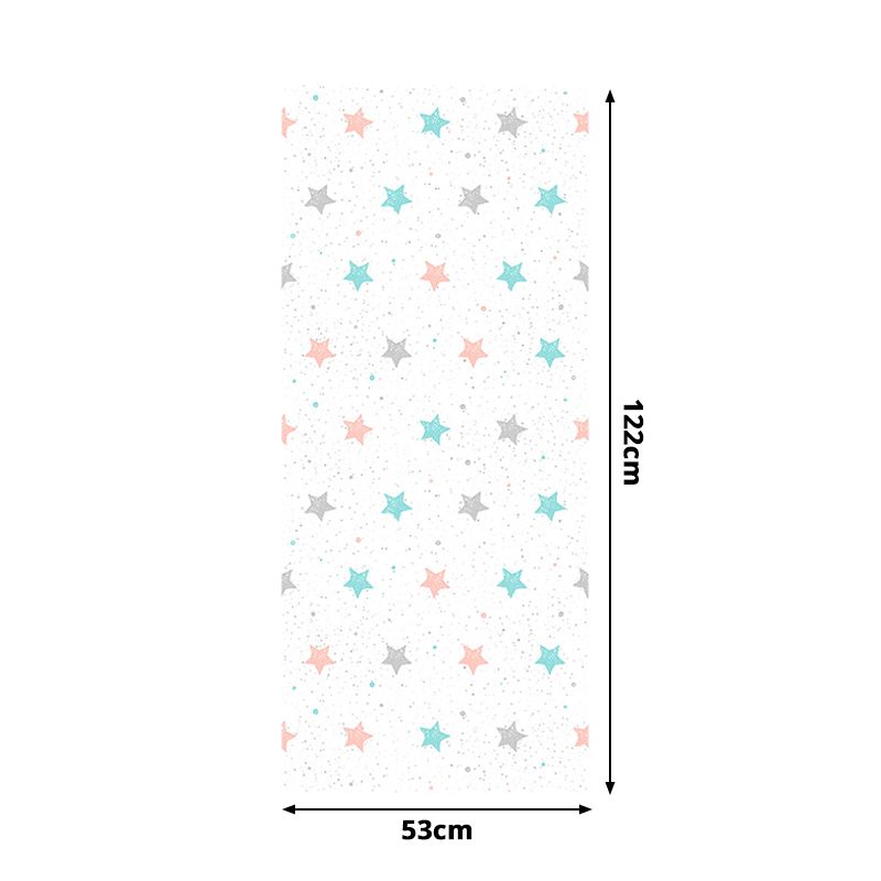 Kids Stars Pattern Wallpaper Panel Set PVC Stick On Blue Wall Art for Childrens Room