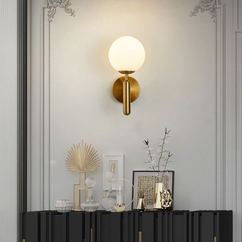Sphere Shape Glass Sconce Light Modern Style Wall Lamp for Dining Room