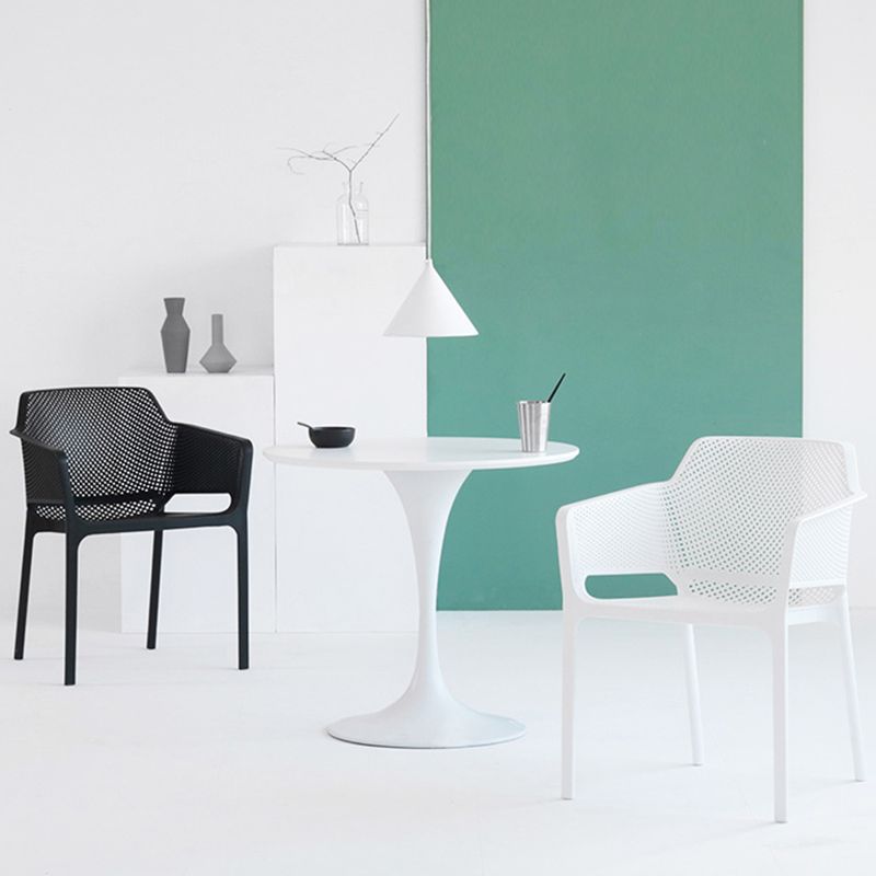 Plastic Stacking Dining Armchair Glam Indoor-Outdoor Dining Room Chair