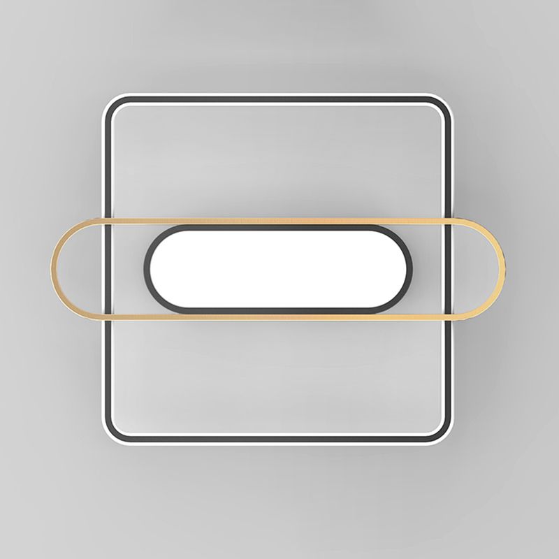 Nueva lámpara de montaje de LED de hierro forjado moderno Lámpara de montaje de techo negro para dormitorio