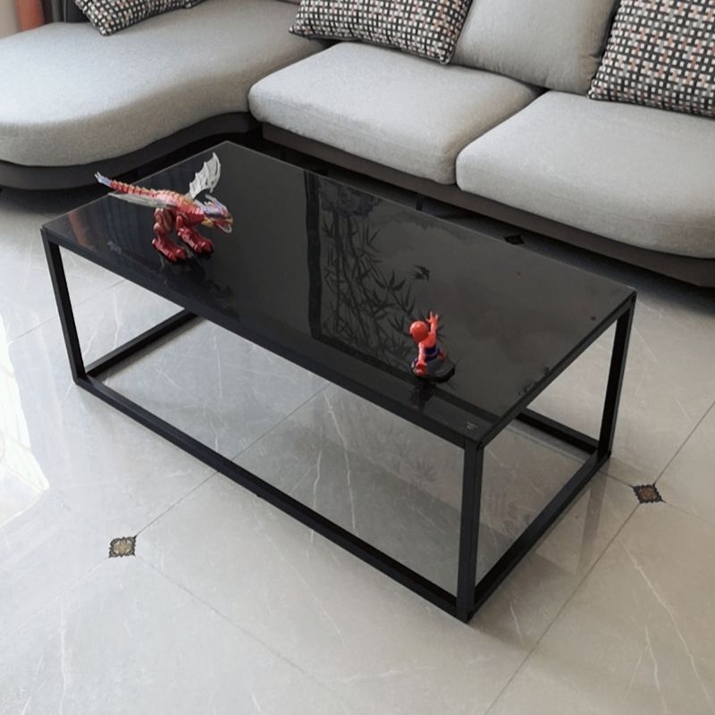 Contemporary Rectangular Glass Frame Base Coffee Cocktail Table