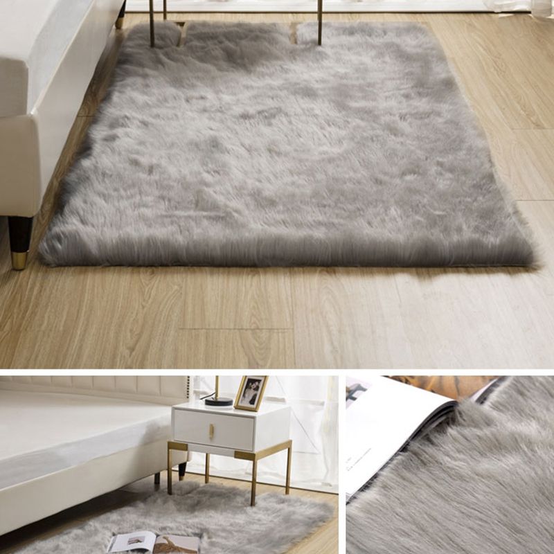 Natural Solid Color Rug Multi Color Fluffy Carpet Easy Care Machine Washable Area Rug for Bedroom