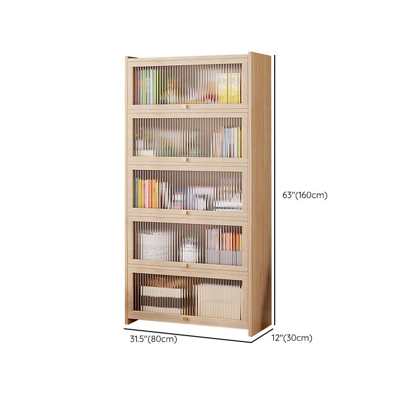 Natural Contemporary Cabinet, Solid Wood Accent Cabinet with Doors