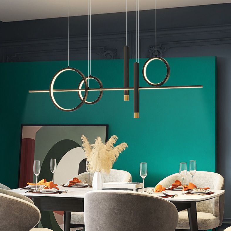 Luz colgante de isla sombreada de metal Luz de techo de isla LED de la isla LED para comedor