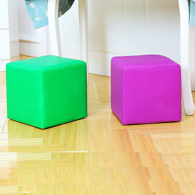 Modern Color Block Square Cube Water Resistant Storage Ottoman
