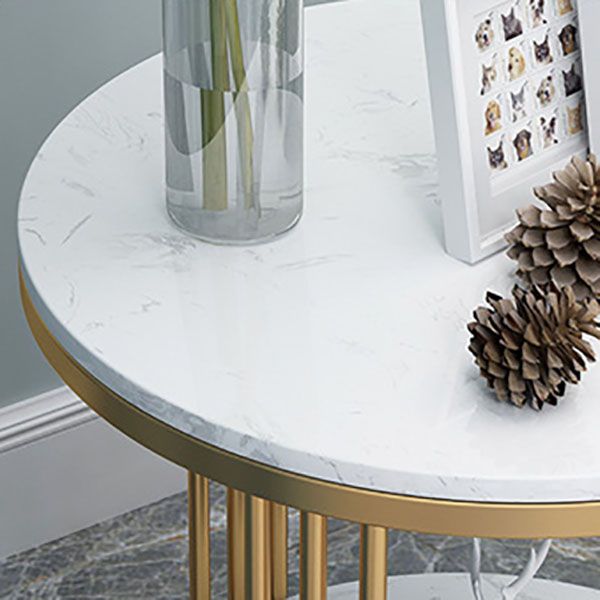 21.65" Tall Contemporary Side End Table Metal Frame Round Sofa Side Accent Table